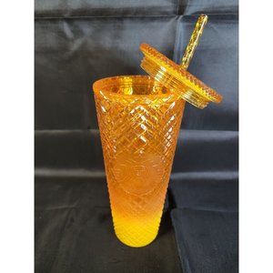 NEW! Starbucks Summer 2022 Orange / Mango Ombre Jeweled 24 oz Tumbler